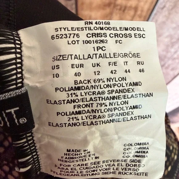 Miraclesuit Criss Cross Escape One Piece Swimsuit Bronze Tummy Control Sz 10 NWT - Picture 4 of 4